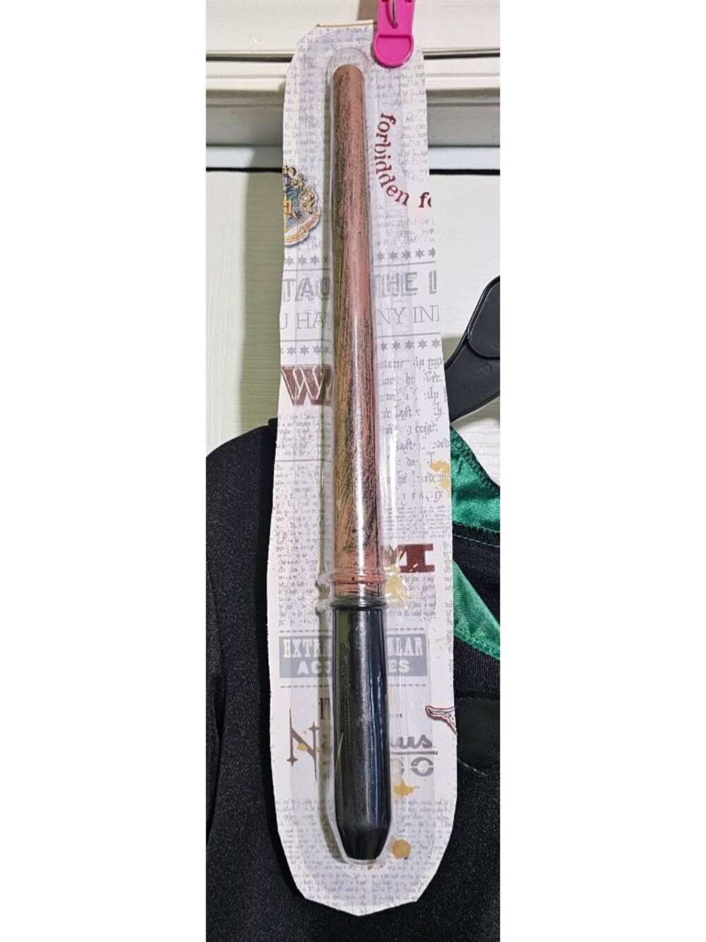 Harry Potter Slytherin Kids Costume 10-12 Robe Cloak Hogwarts and Draco Wand - Picture 3 of 7